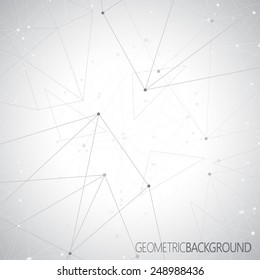 Geometric gray background. Molecule and communication background. Graphic background for your design and your text.