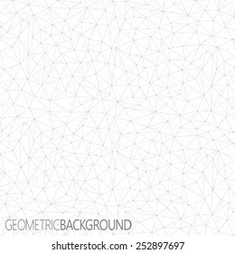 Geometric gray background. Molecule and communication background.