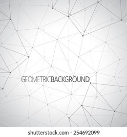 Geometric gray background. Molecule and communication background.