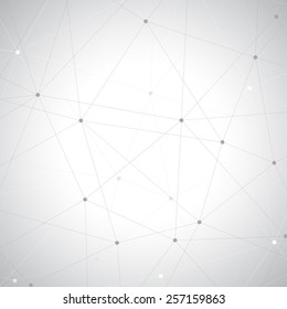 Geometric gray background. Molecule and communication background.