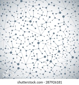 Geometric gray background molecule and communication. Vector illustration