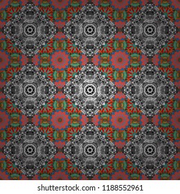 Geometric gray, black and white flat seamless pattern.