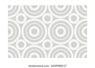 Geometric gray circles pattern repeating on a light gray seamless pattern round
