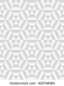 Geometric gray hexagon seamless pattern, vector