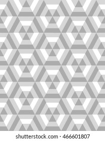 Geometric gray hexagon seamless pattern, vector
