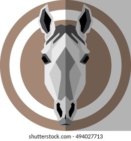 geometric gray horse, vector illustration