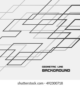 Geometric gray line background. Decoration usable as banner, cards, posters, label, logo, badge design. Wallpaper with empty space for your text. Geometric design element. Vector illustration.