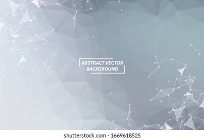 Geometric Gray Polygonal background molecule and communication. Connected lines with dots. Minimalism background. Concept of the science, chemistry, biology, medicine, technology.