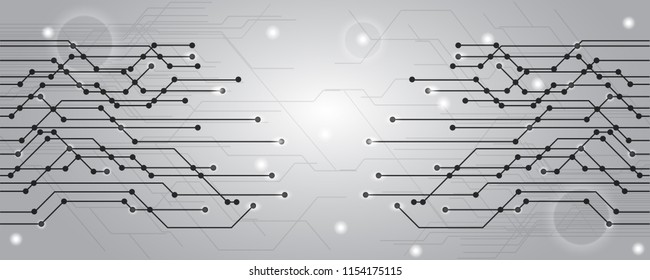 Geometric gray technology background - stock vector