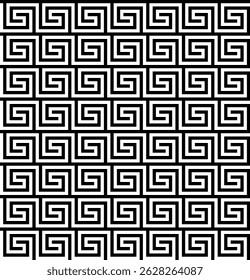 Geométrico Chave Grega Meander Maze Padrão Sem Costura Abstrato Fundo Vetor Ilustração