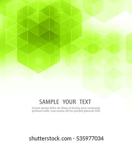 Geometric green abstract background Hexagon background design Element