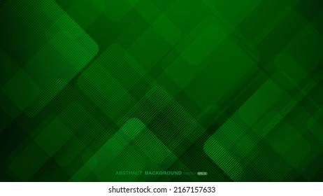 Geometric green abstract background. Square shapes with lines stripe and light composition. Vector illustration