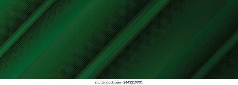 Geometric Green Background with Diagonal Stripes and Gradients. Vector Minimalist Backdrop for Irish St. Patrick Day