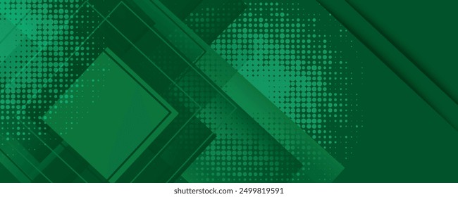 Geometric Green Background with Diagonal Stripes and Gradients. Vector Minimalist Backdrop for Traditional Irish St.