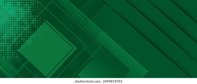 Geometric Green Background with Diagonal Stripes and Gradients. Vector Minimalist Backdrop for Traditional Irish St.