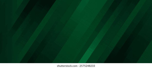 Geometric Green Background with Diagonal Stripes and Gradients. Vector Minimalist Backdrop for Irish St. Patrick Day