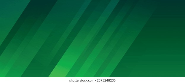 Geometric Green Background with Diagonal Stripes and Gradients. Vector Minimalist Backdrop for Irish St. Patrick Day