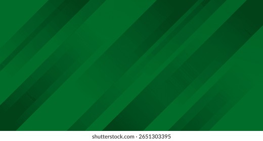 Geometric Green Background with Diagonal Stripes and Gradients. Vector Minimalist Backdrop for Irish St. Patrick Day