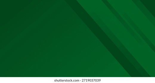 Geometric Green Background with Diagonal Stripes and Gradients. Vector Minimalist Backdrop for Irish St. Patrick Day