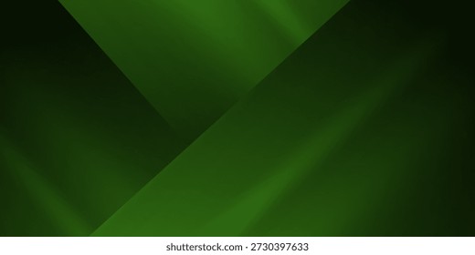 Geometrischer grüner Hintergrund mit diagonalen Streifen und Farbverläufen.