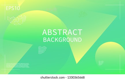 Geometric green background. Minimal abstract cover design. Creative colorful wallpaper. Trendy gradient poster. Vector illustration.