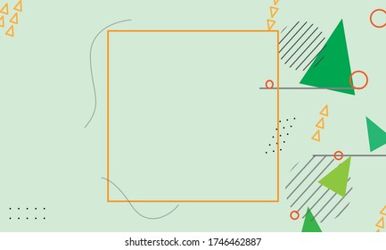 Geometric green background with square 