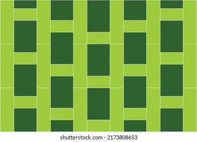 Geometrisches grünes Bambusmuster auf dunkelgrünem Hintergrund 