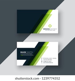 geometric green business card design