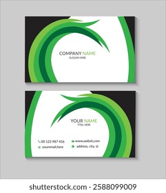 Geometric green business card design 