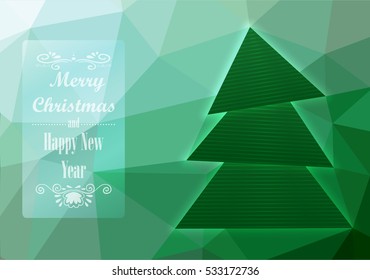 Geometric green christmas tree.