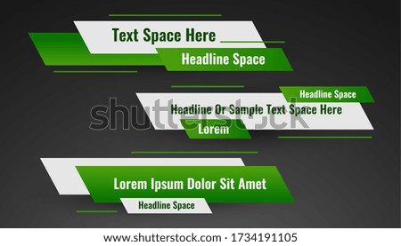 geometric green lower third banner template design