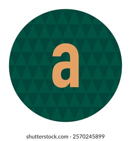 Geometric Green Pattern with Bold Orange Letter a – Stylish Minimalist Vector Design for Branding or Icons