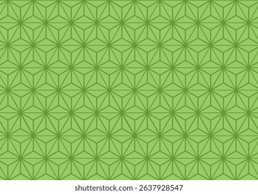 Geometric Green Pattern with Modern Abstract Star Shapes for Wallpaper Fabric Background and Decorative Design