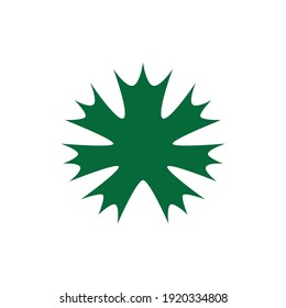 Geometric green plane tree leaf. Vector drawing
