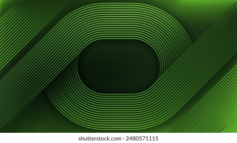 Geometric green rounded square stripes background.Diagonal abstract pattern. Elegant modern lines texture. Futuristic concept. Graphic design element. 