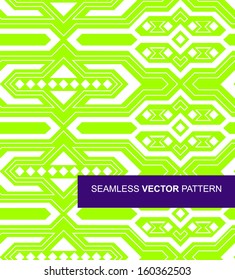 Geometric green seamless background