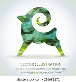 Geometric green shape of the Goat.