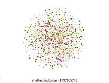 Geometric Green Technology Texture. Festive Square Mosaic. Confetti Digital Wallpaper.