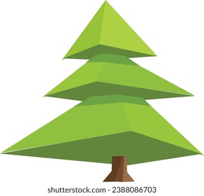 
Árbol verde geométrico hecho de triángulos
