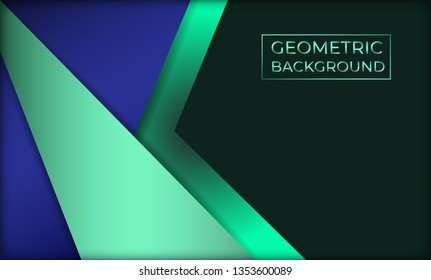 Geometric Green turquoise and Blue background vector overlap layer background, Suitable For Wallpaper, Banner, Background, Card, Book Illustration, And Web Landing Page