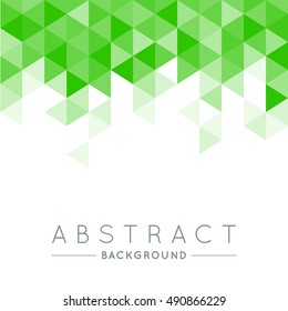 Geometric Green and White Abstract Vector Background for Use in Design. Modern Polygon Texture with Text.