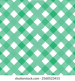 "Geometric Green and White Pattern - Modern Textile Design Inspiration"