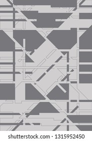 Geometric Grey Background, Abstract Graphic Design, line patterns, Vector