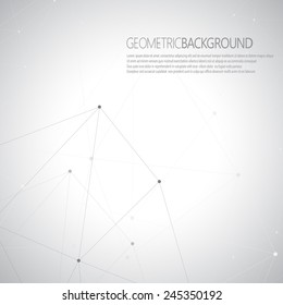 Geometric grey background molecule and communication. Graphic composition for your design. Vector illustration