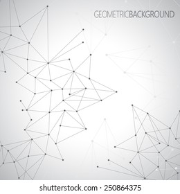 
Geometric grey background molecule and communication. Graphic backdrop for your design. Vector illustration