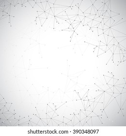 Geometric Grey Background Molecule And Communication . Connected Lines With Dots. Vector Illustration.