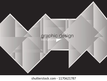 Geometric Grey on black Background, Abstract Graphic Design patterns Vector