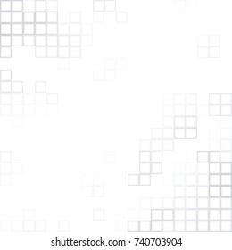 Geometric grey white background with mesh of squares. Cell. White space for your amazing creative or business design.