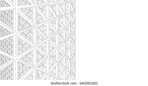 
geometric grid abstract 3d illustration