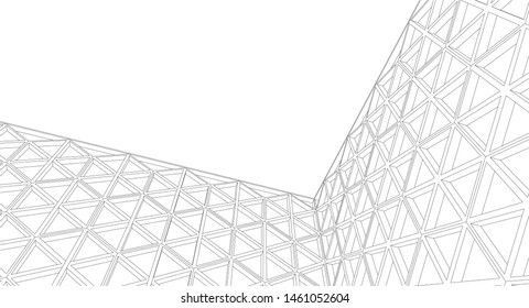 
geometric grid abstract 3d illustration